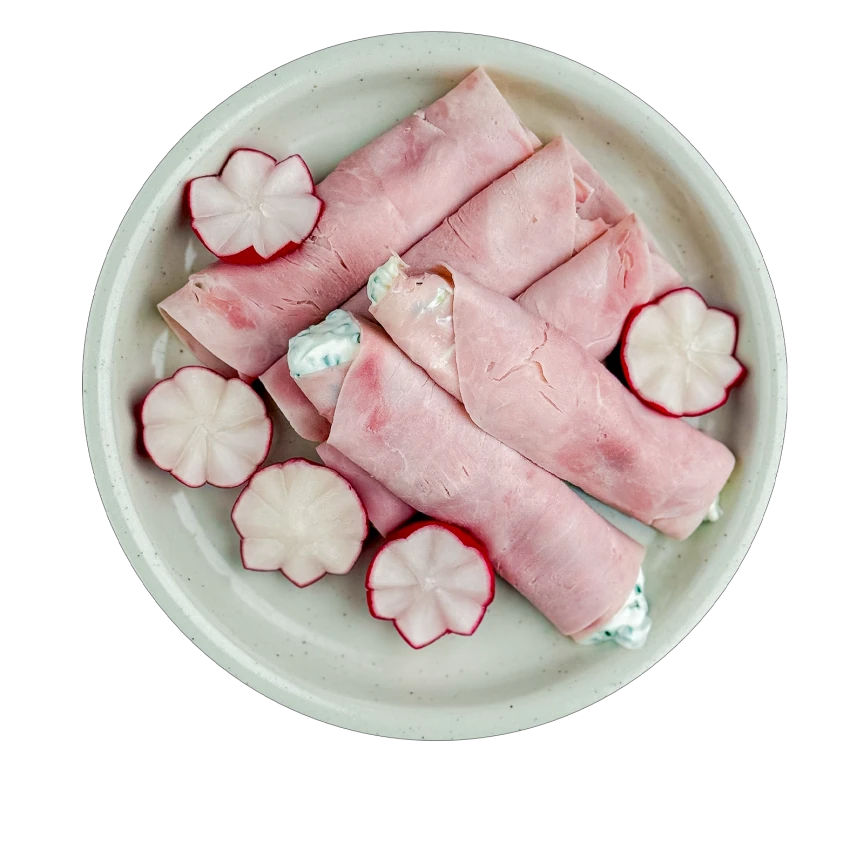 Ham Rolls with Herbed Quark