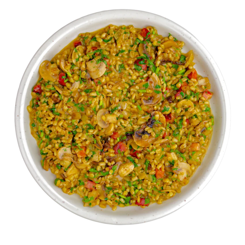 Mushroom Barley Risotto With Bacon