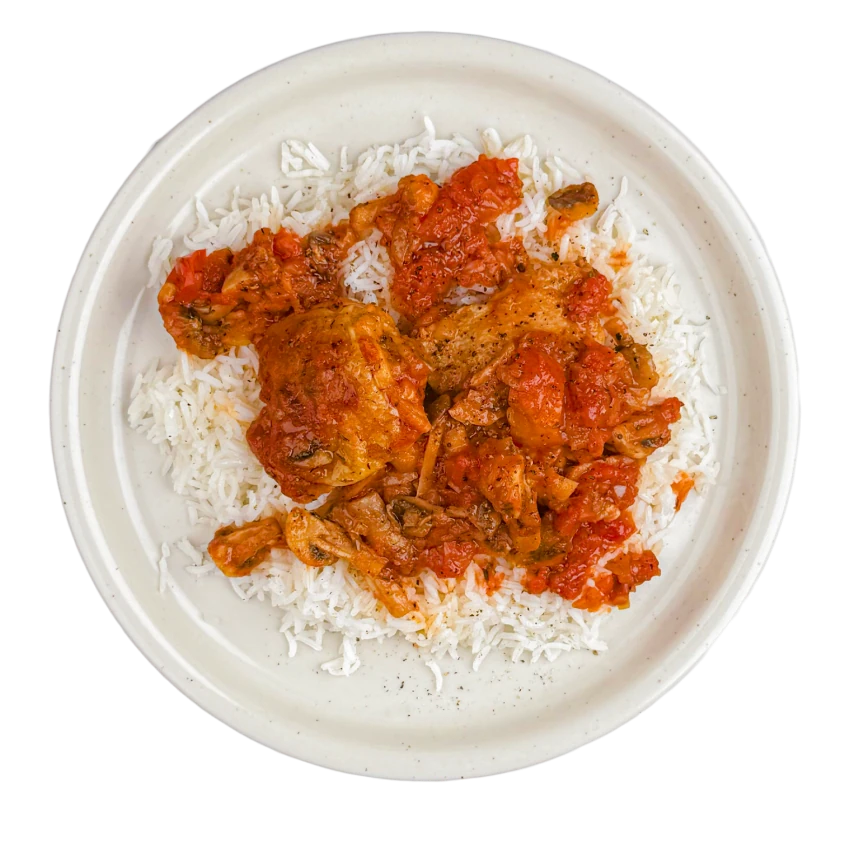 Chicken Cacciatore with Mushrooms and Rice