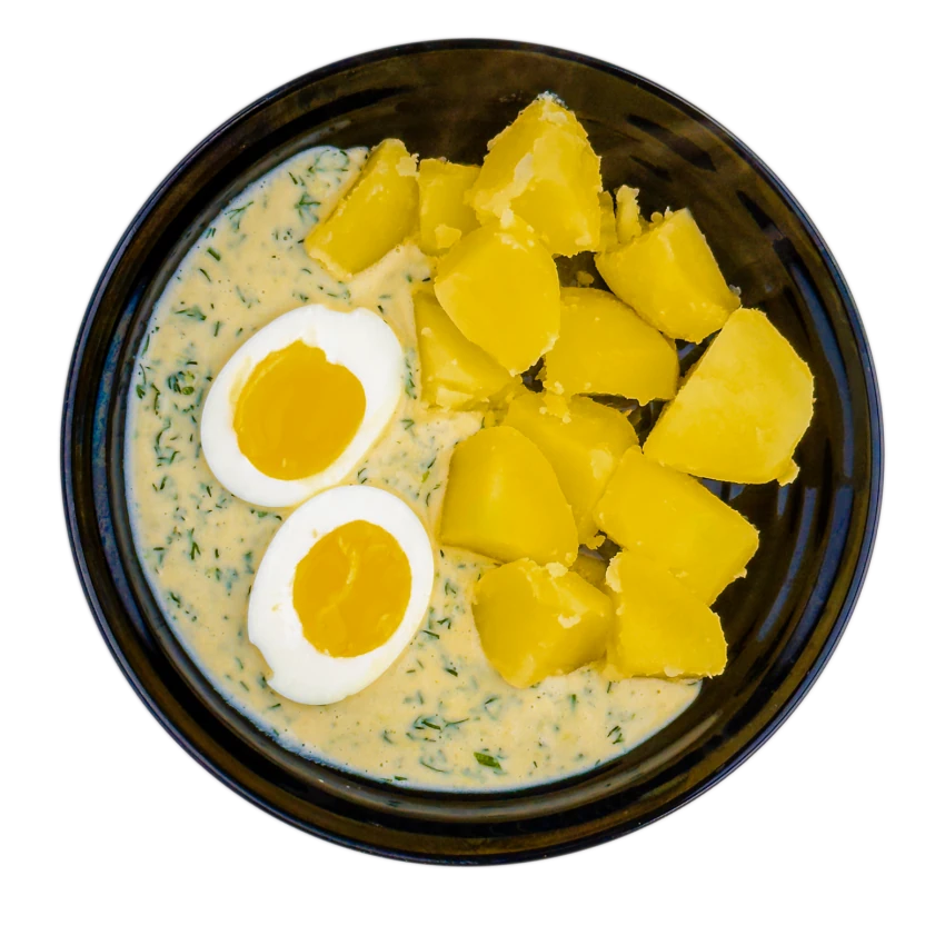 Protein dill sauce with egg and potatoes