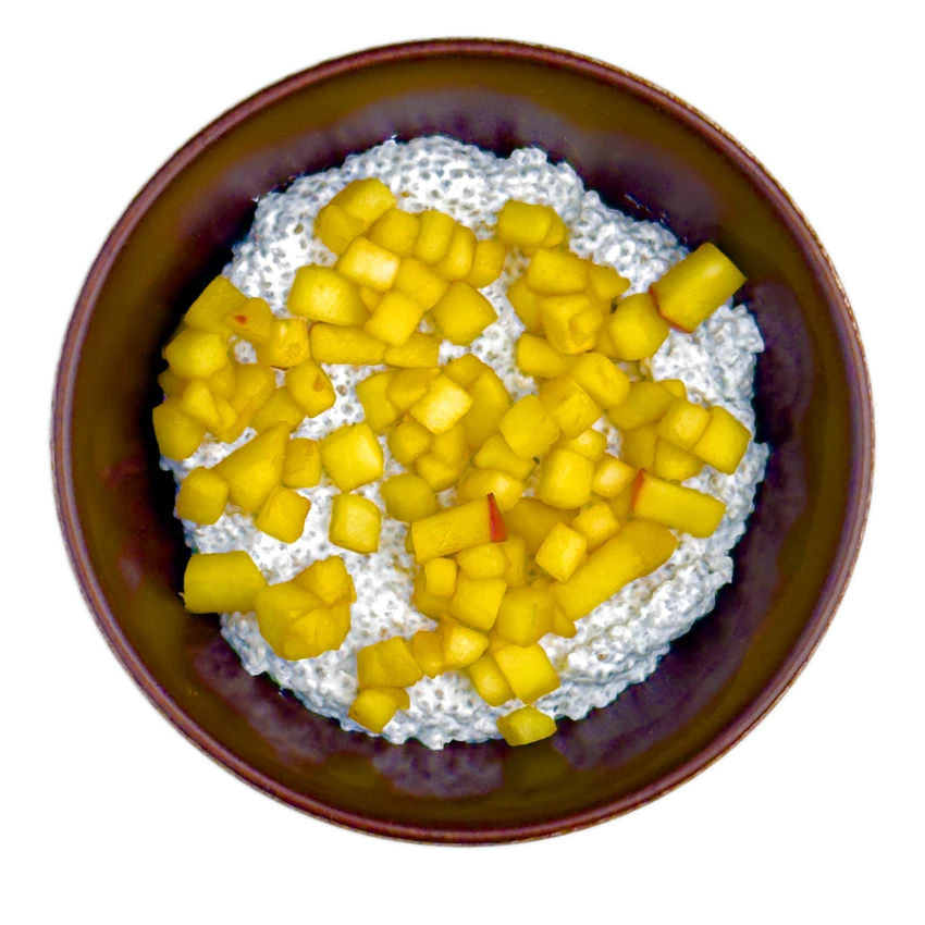 Yogurt chia pudding with caramelized apple