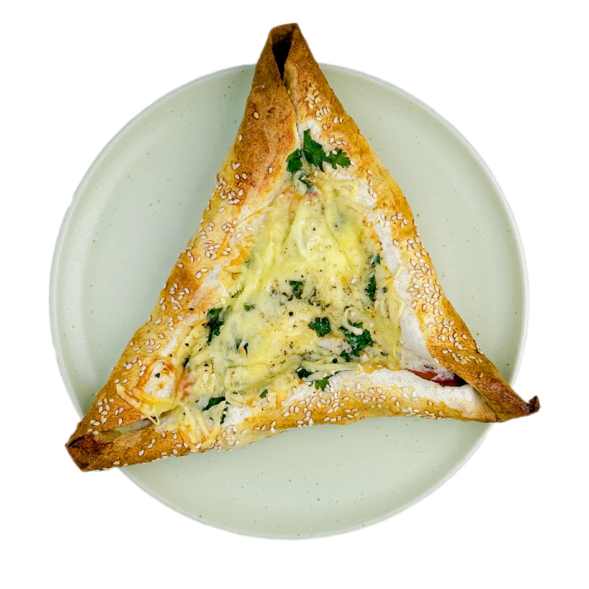 Tortilla pizza with sausage and egg