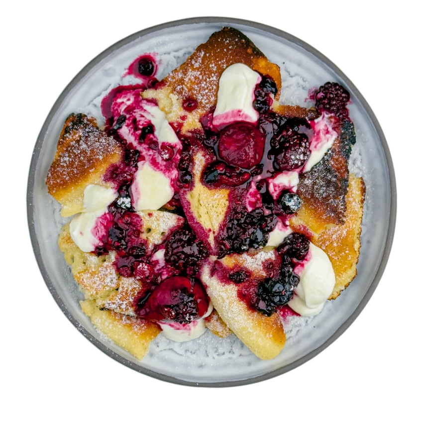 Torn Pancake with Wild Berries