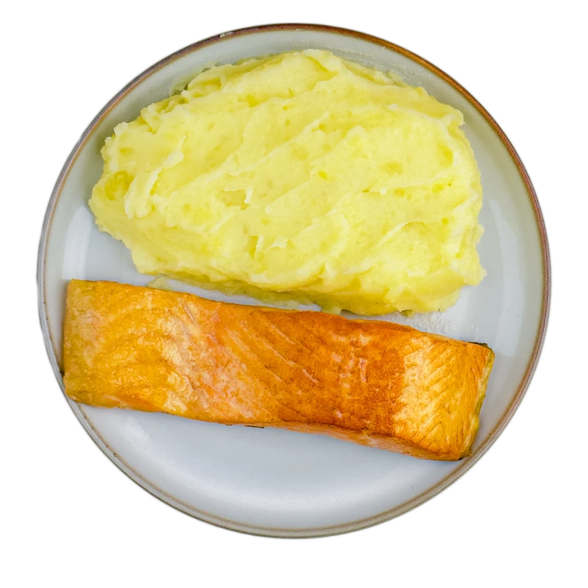 Salmon with mashed potatoes