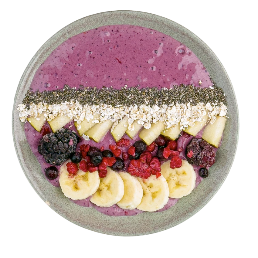 Smoothie-Bowl mit Waldbeeren