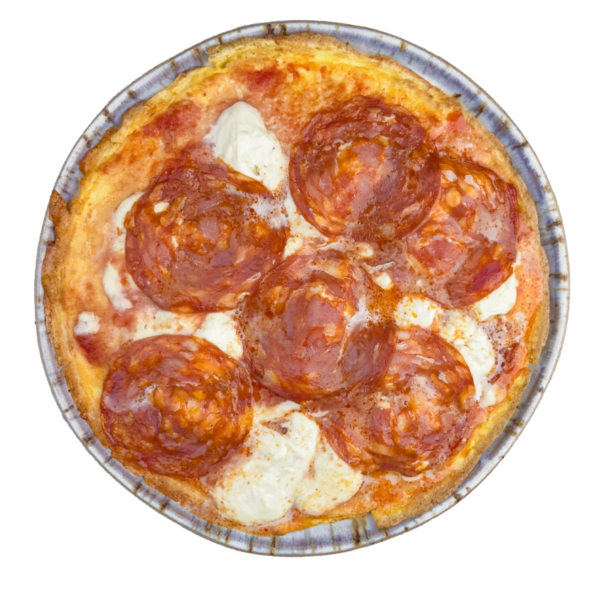 Skillet Egg and Salami Pizza