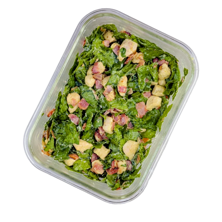 Caesar Salad With Chicken In A Container