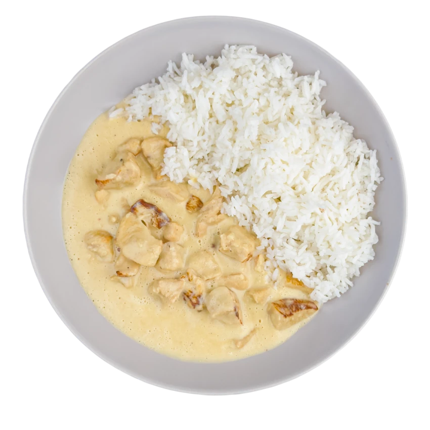 Chicken in Creamy Bean Sauce with Rice