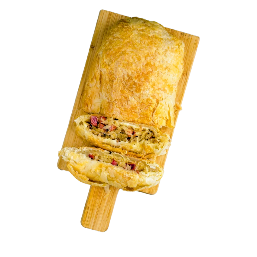 Baked Strudel with Sauerkraut and Bacon