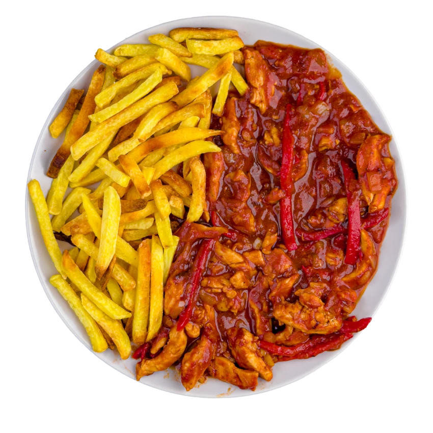Chicken Stir-fry with Fries