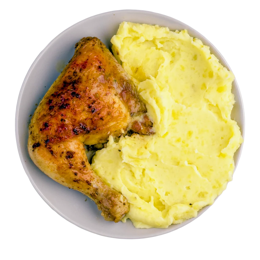 Roasted Chicken Thighs With Mashed Potatoes