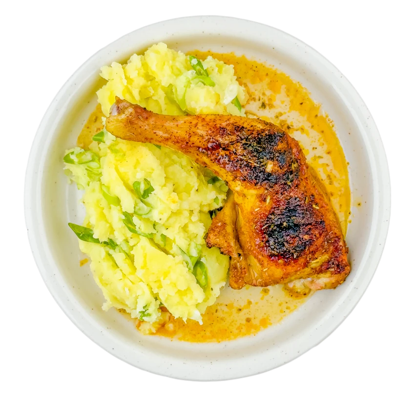Roasted Chicken Thighs With Smashed Potatoes