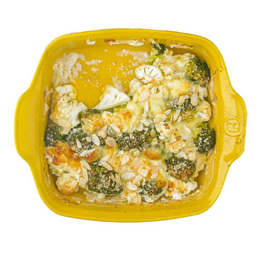 Baked Cauliflower and Broccoli with Mozzarella