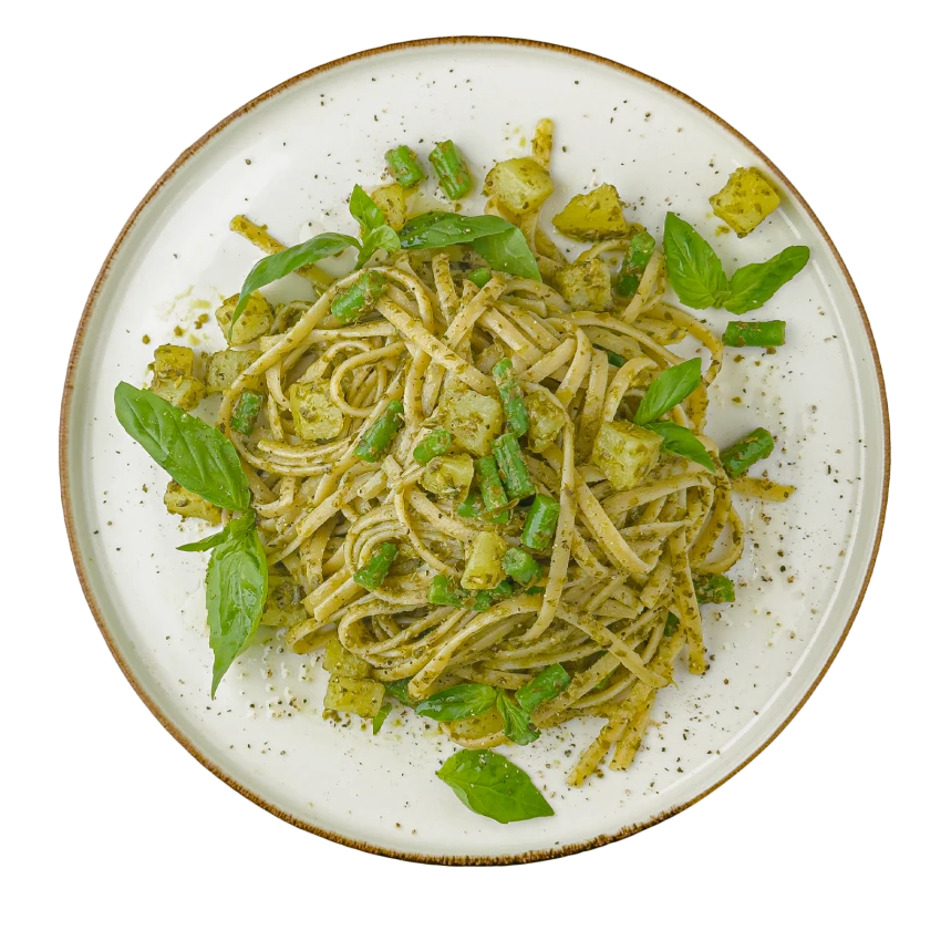 Spaghetti With Potatoes And Basil Pesto