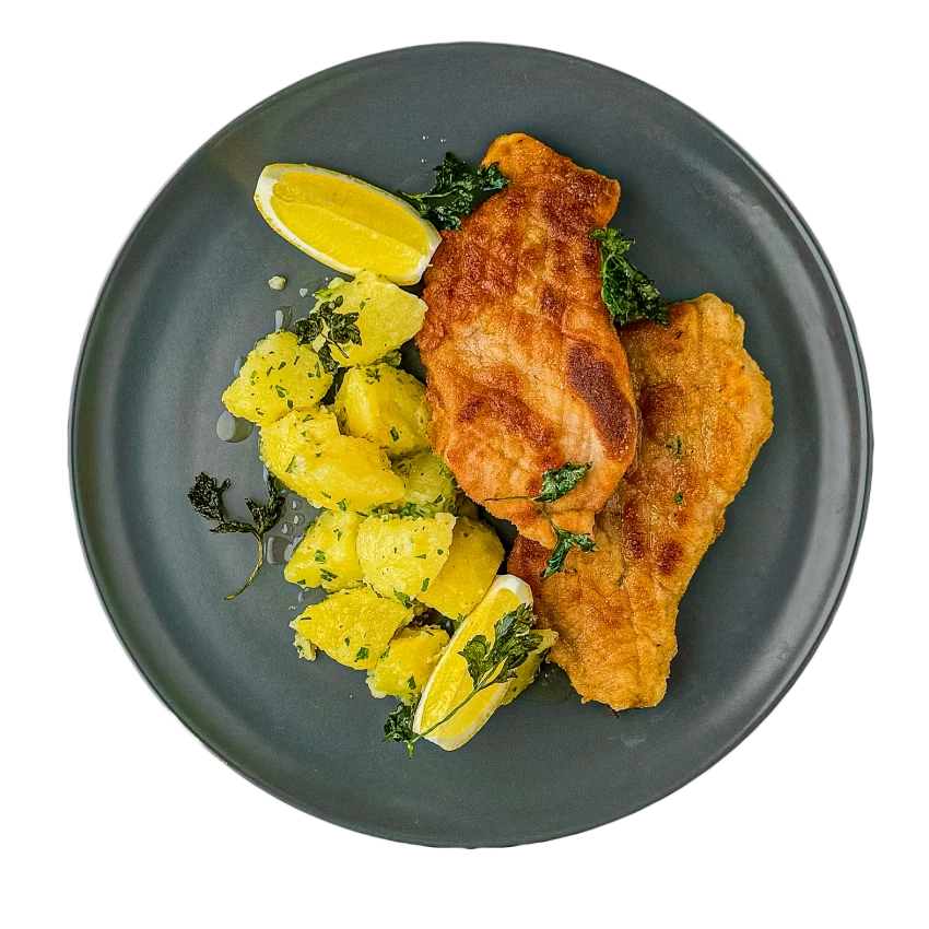 Pork Schnitzel with Boiled Potatoes