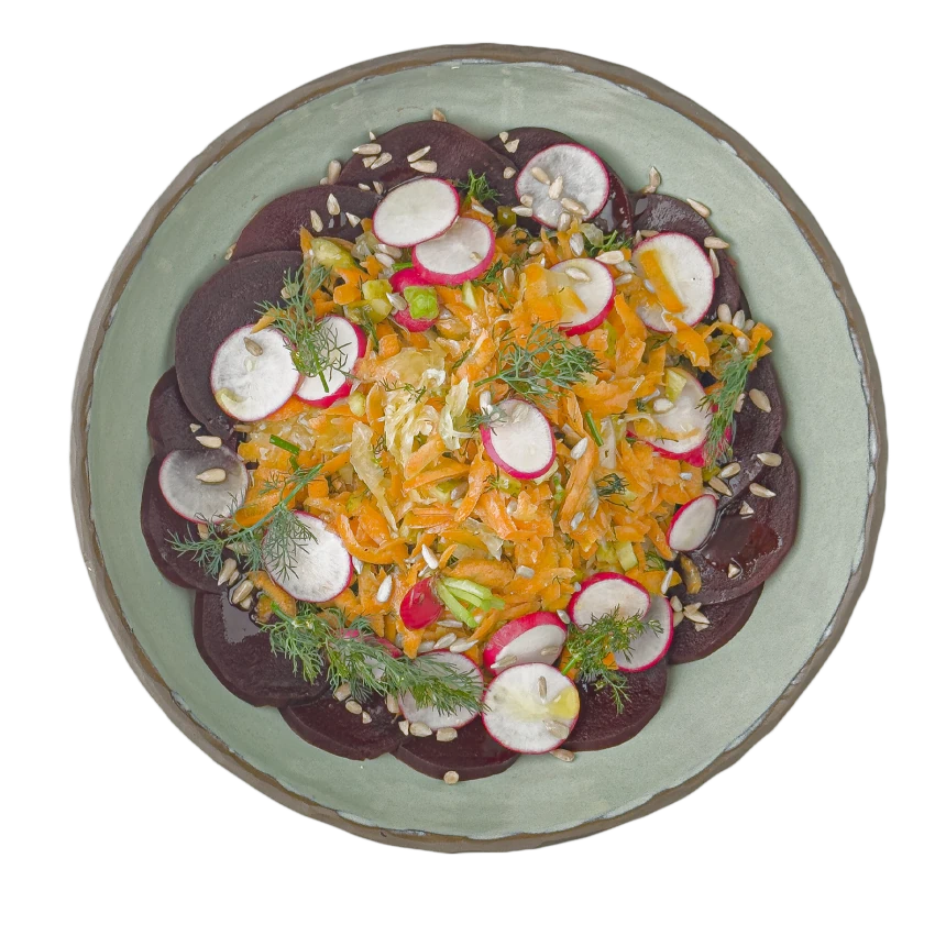 Czech-Style Vegetable Salad with Beetroot and Sauerkraut