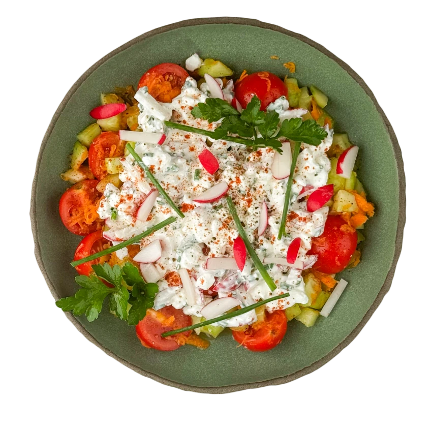Herb Bowl with Cottage Cheese and Vegetables