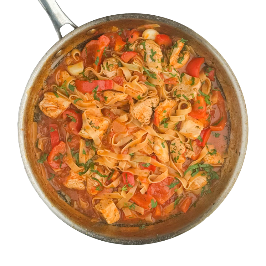 Chicken Tagliatelle with Bell Pepper