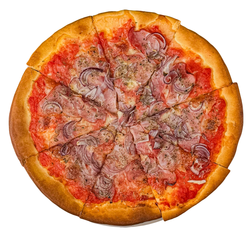 Pizza with Smoked Pork Neck and Onion