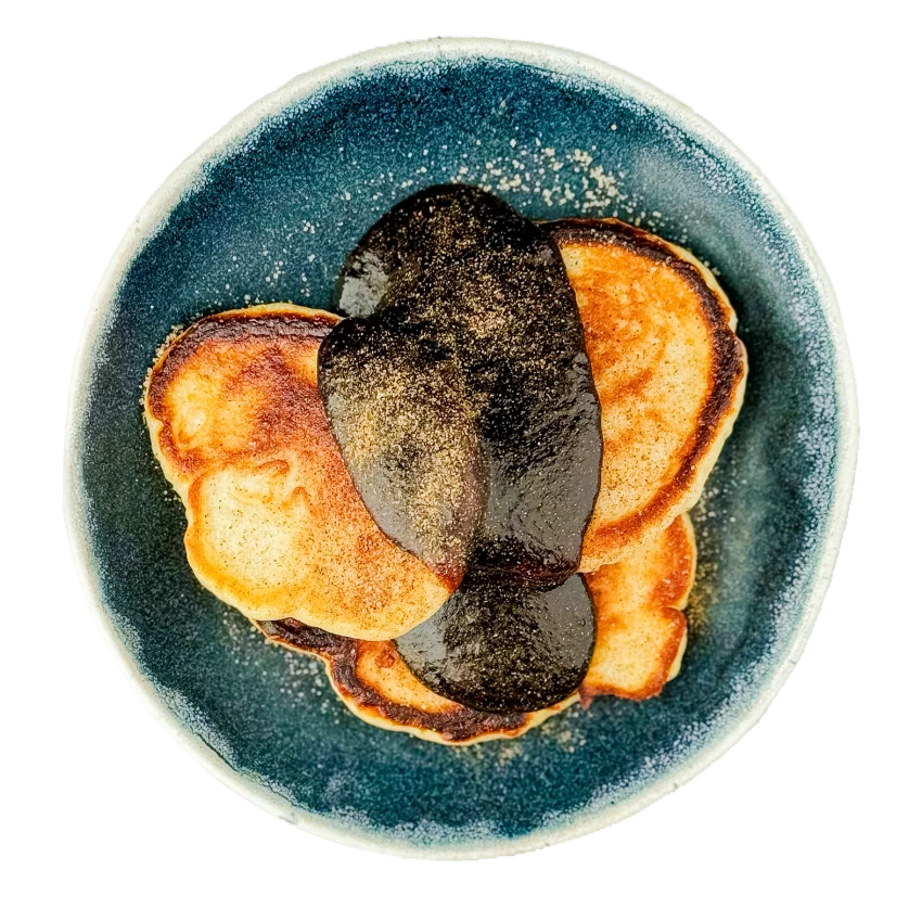 Yeasted Pancakes with Plum Jam