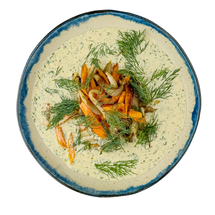 Oyster Mushrooms and Carrot in Dill Sauce with Potatoes