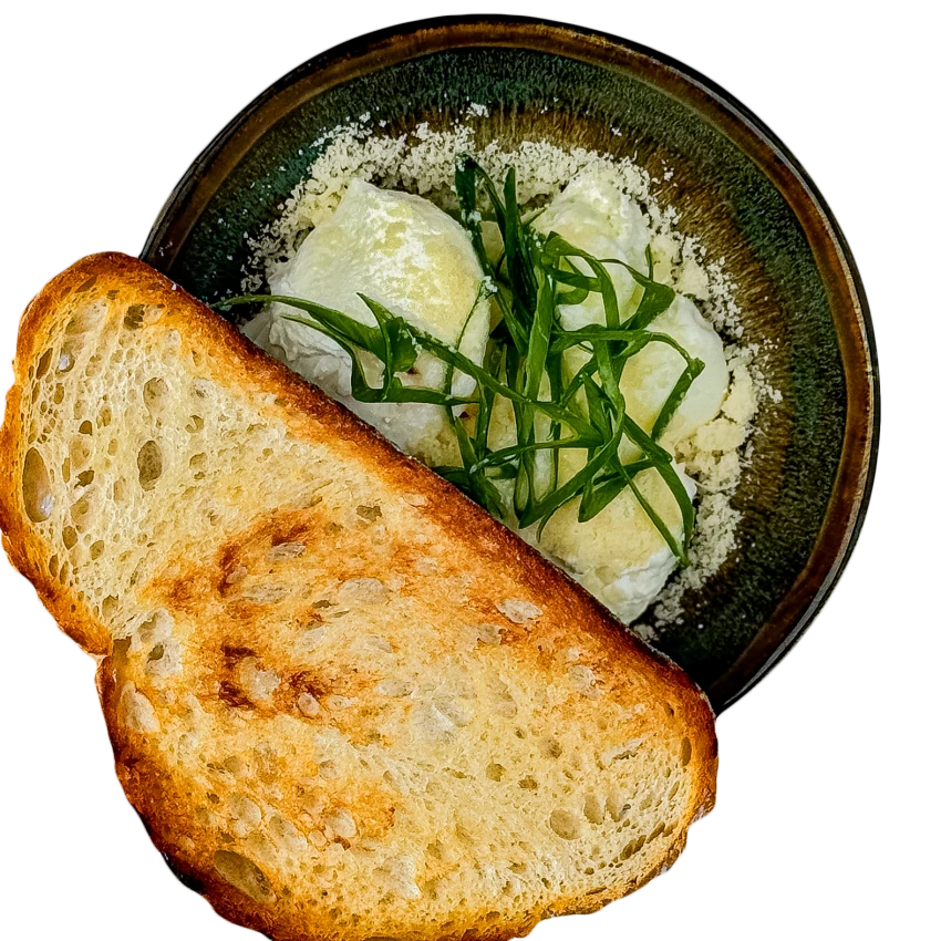 Poached Eggs with Cheese and Toast