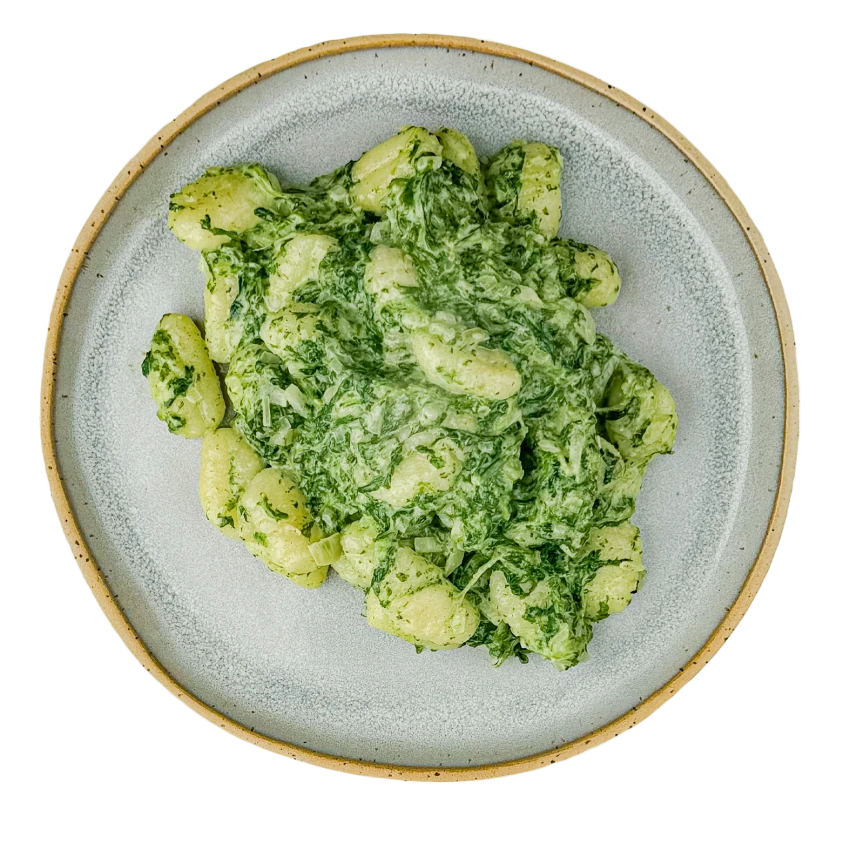 Nockerl mit Spinat