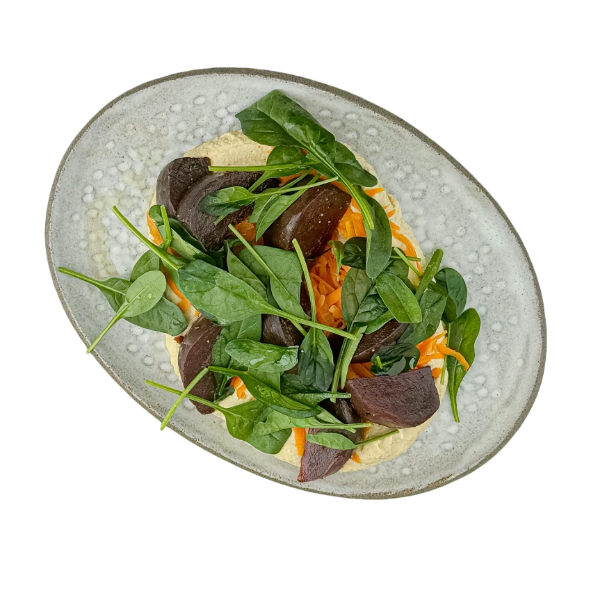 Roasted Beetroot with Carrots and Hummus