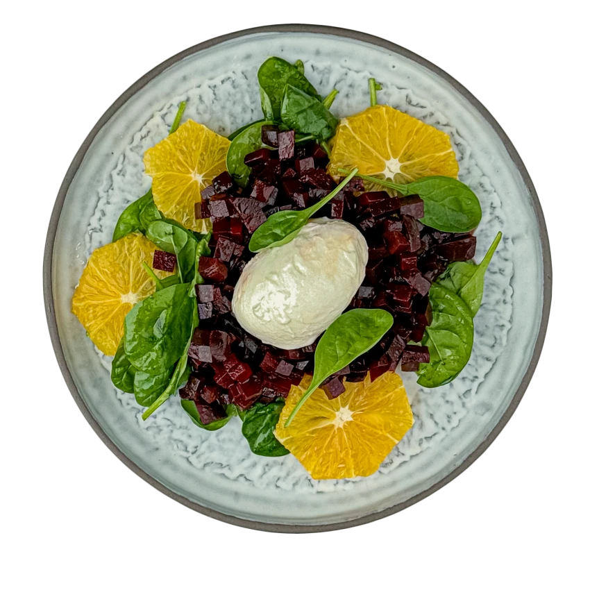 Beetroot Tartare with Orange and Mozzarella