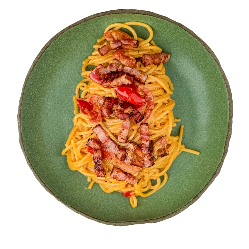 Spaghetti in a Cream Sauce with Bacon
