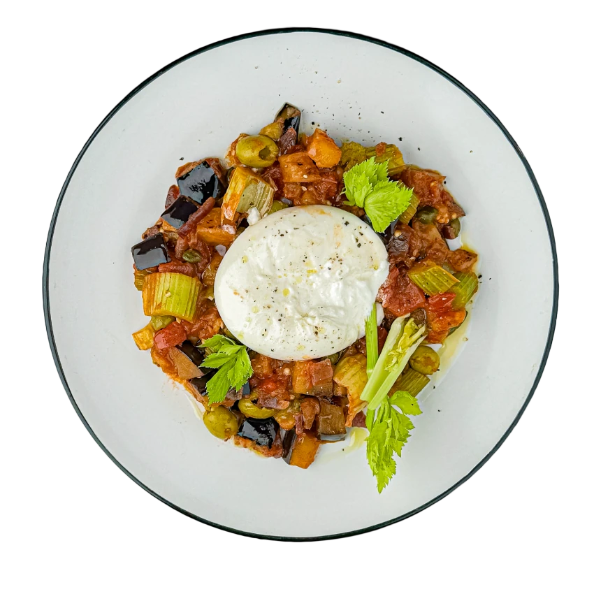 Caponata mit Burrata