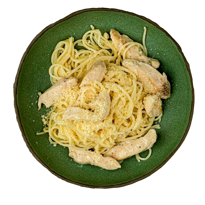 Spaghetti in cremiger Sauce mit Hähnchen