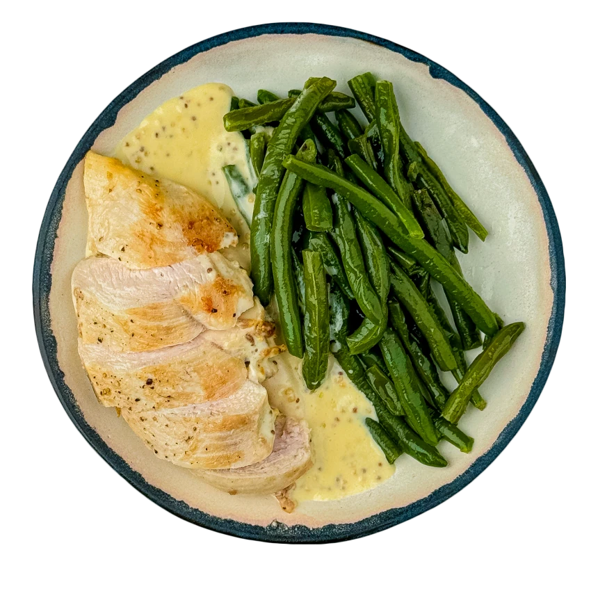 Hähnchenbrust Mit Grünen Bohnen Und Senfsauce