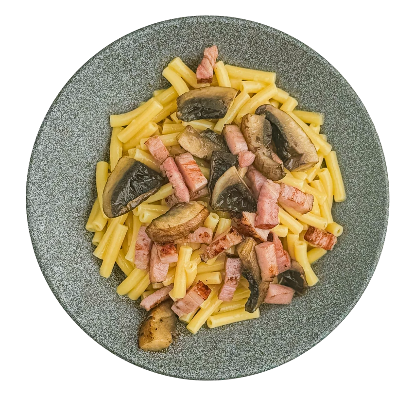 Macaroni with Mushrooms and Bacon