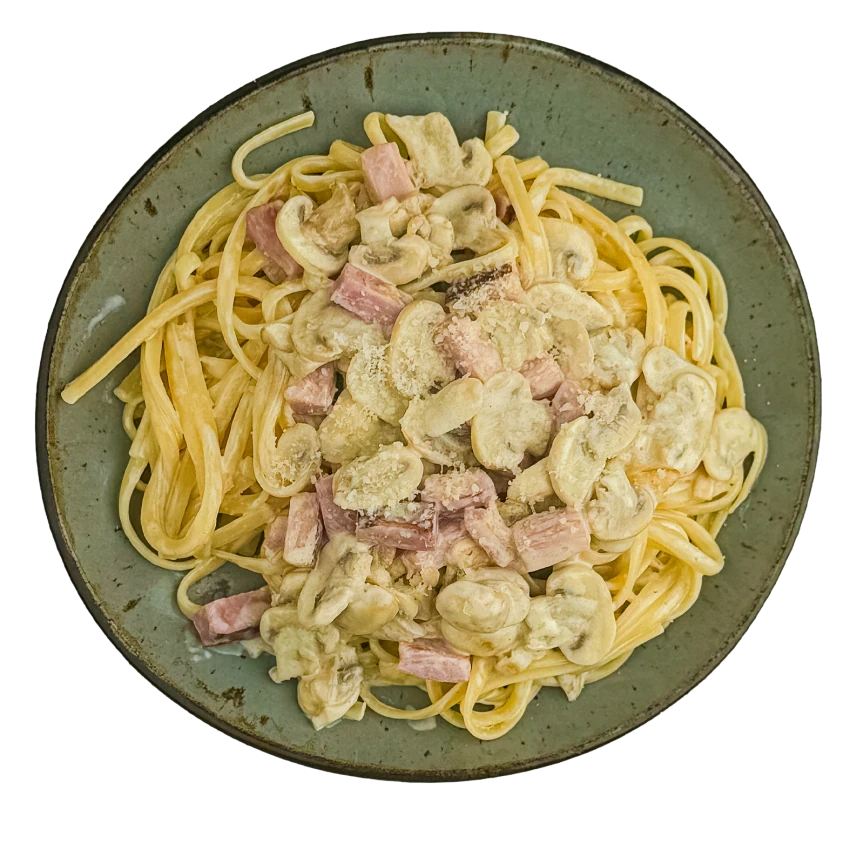 Spaghetti Mit Speck Und Cremiger Champignonsoße