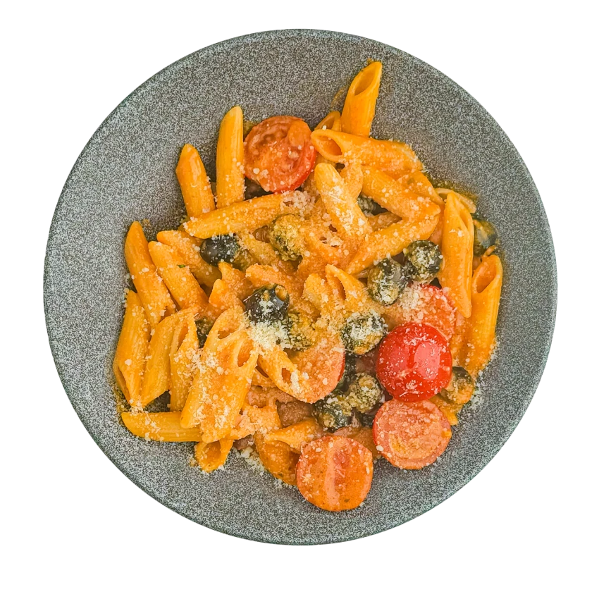 Penne with Red Pesto and Olives