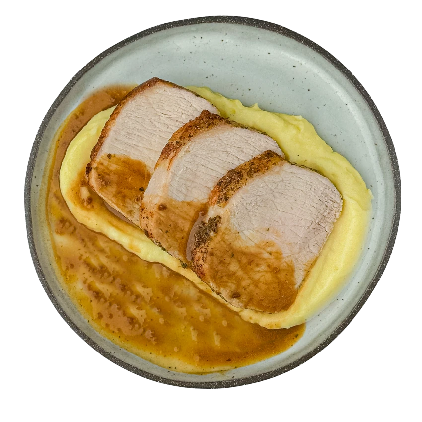 Schweinebraten mit Kartoffelpüree