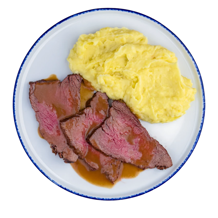 Roast Beef with Mashed Potatoes