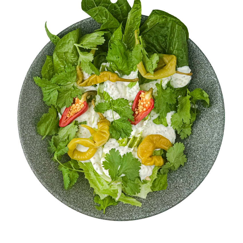 Pikanter Salat mit Senfdressing 