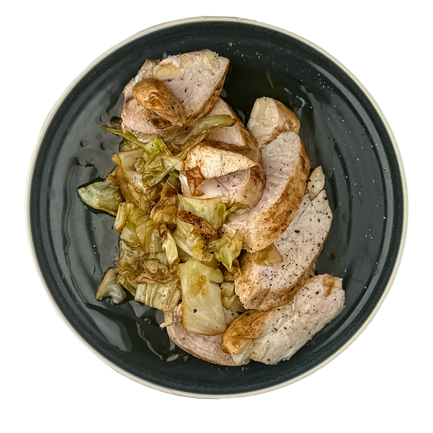Caramelized Cabbage with Chicken Breast
