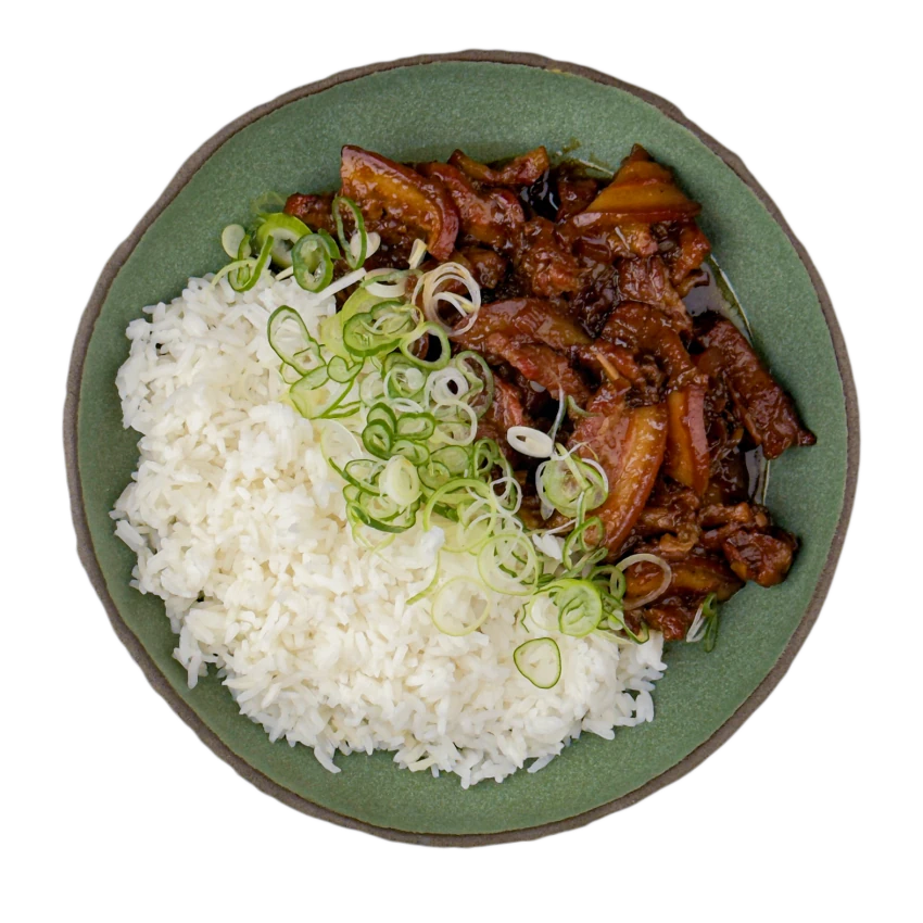 Caramelized Pork Belly With Rice