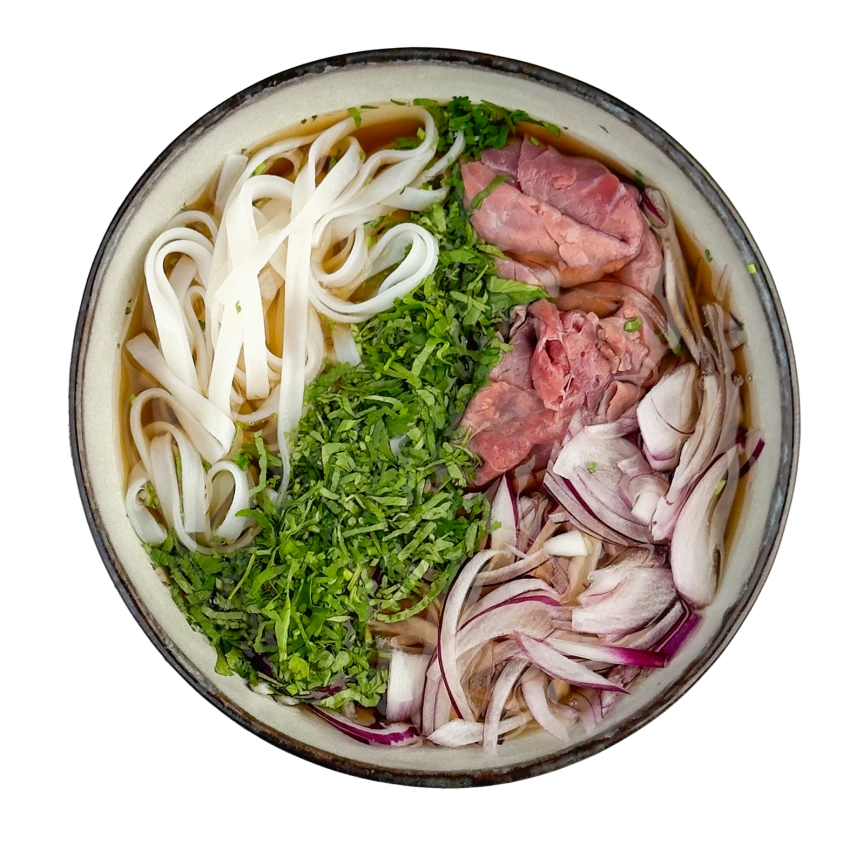 Quick Pho With Sliced Beef And Rice Noodles