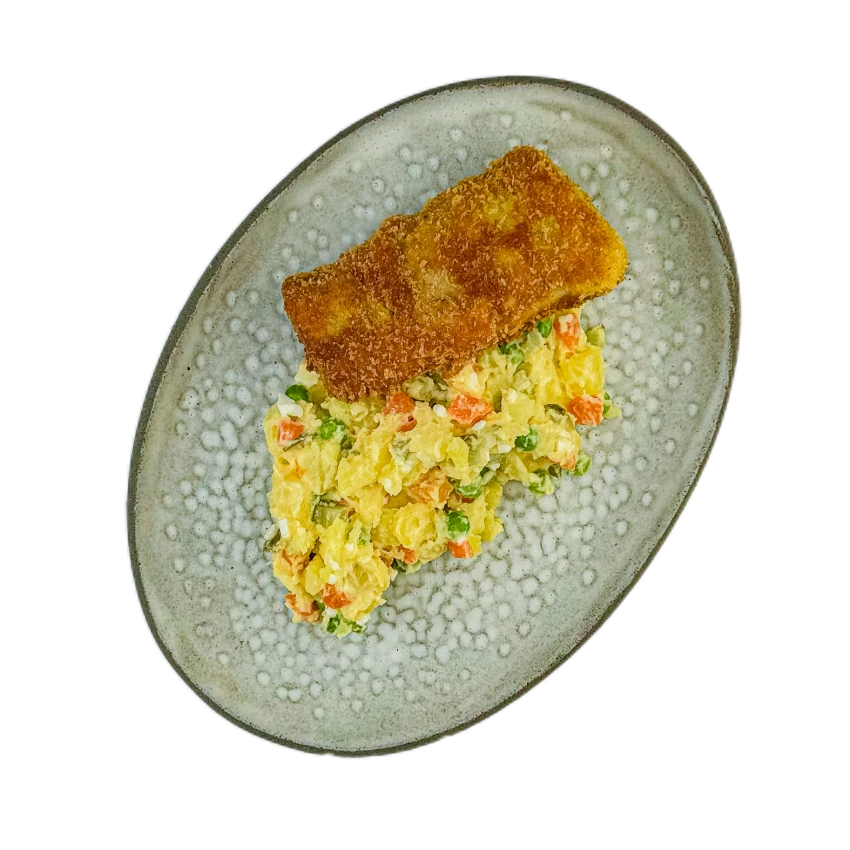 Fried Fish With Potato Salad