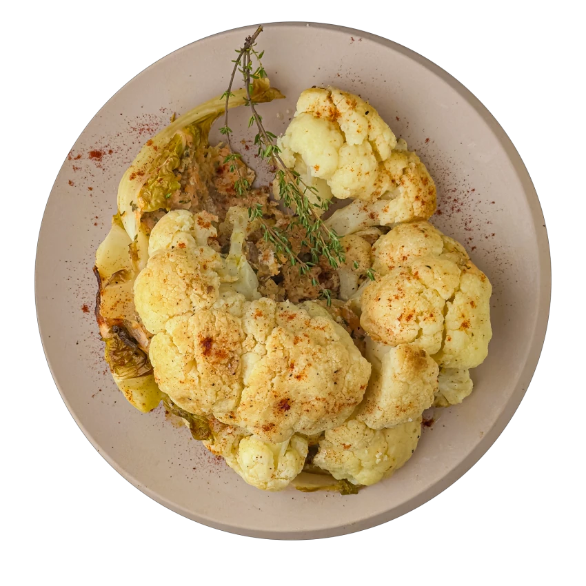 Gebackener Blumenkohl gefüllt mit Lachs