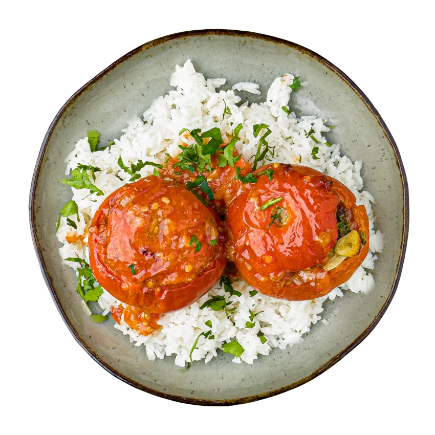 Stuffed Tomatoes with Beef and Rice