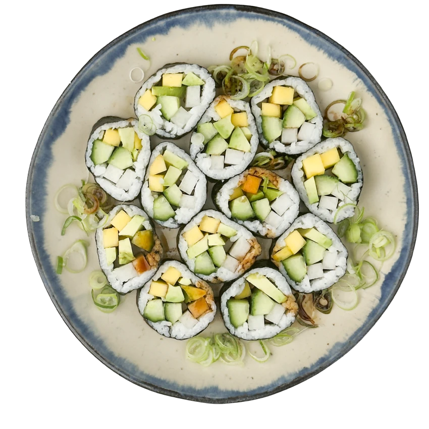 Kimbap-Rolle mit Avocado und Mango