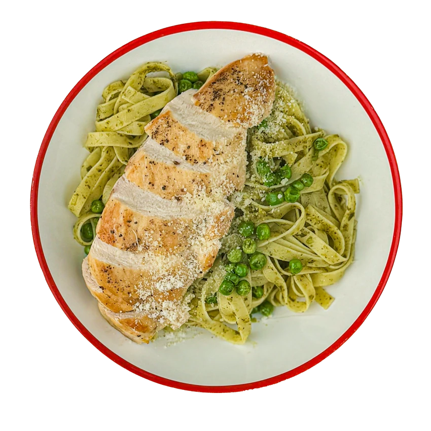 Tagliatelle With Pea Pesto And Chicken