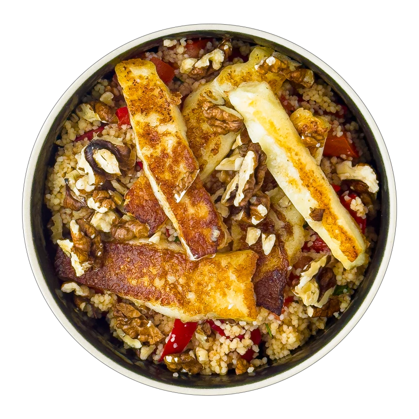 Couscous with Halloumi, Tomatoes and Herbs