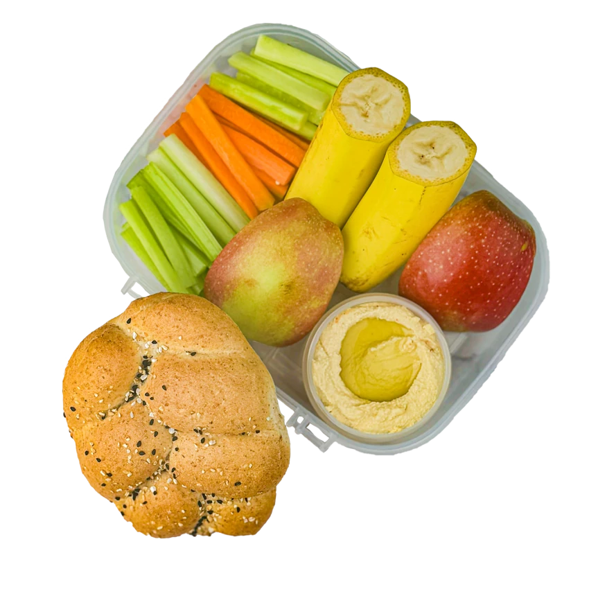 Hummus with Vegetables and Apple