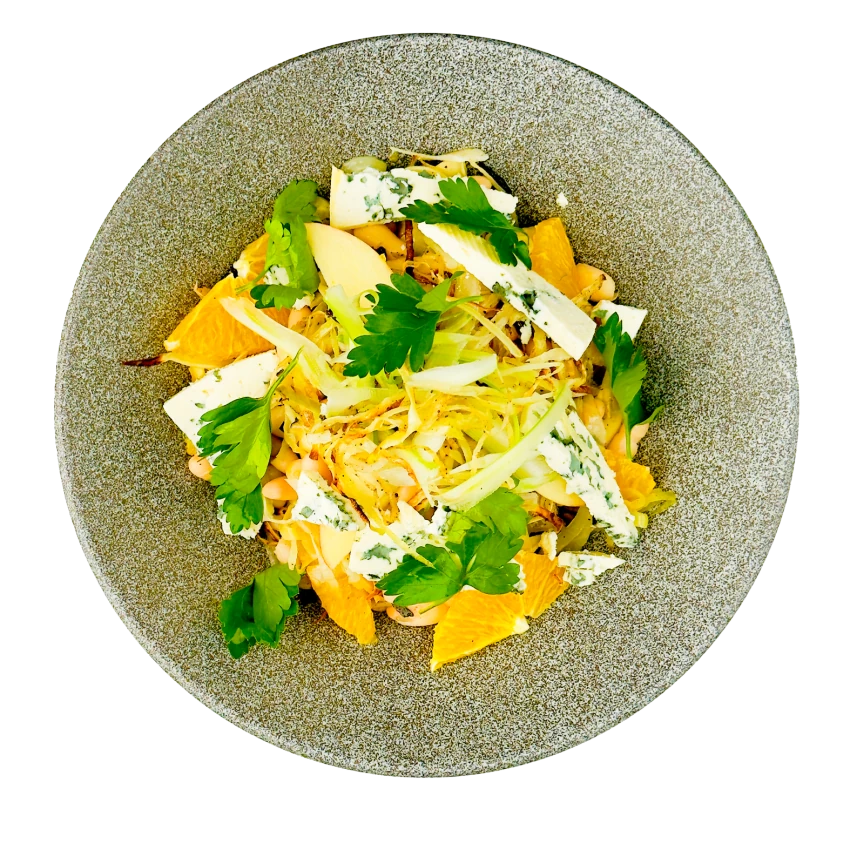 Roasted Cabbage Salad with Blue Cheese